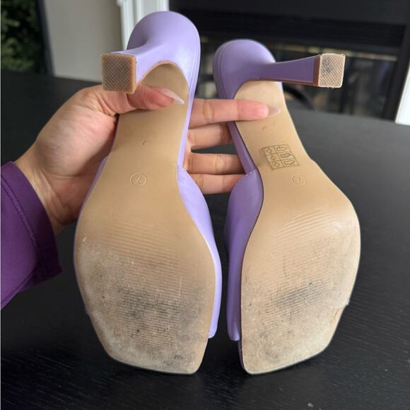 PLT Purple Lavender Mules Sandal Summer Heels - Picture 4 of 4